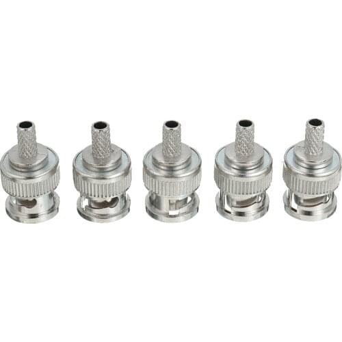 5Packs Mini Male BNC Plug Connector Durable Radio Antenna Cable Convertor Terminal Parts for RG58 RG-58 Coaxial Crimp Plugs