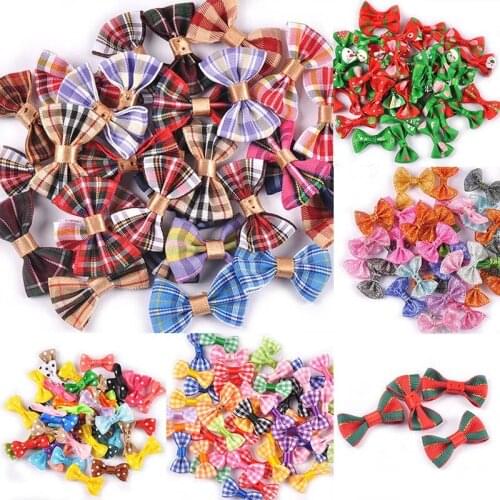 50Pcs Mixed Fashion Christmas Bow Handmade Home Wedding Party Decor Bowknot Ribbons Christmas Tree Ornaments New Year Supplies