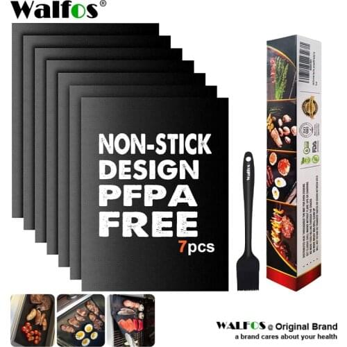 WALFOS BBQ Grill Non-stick coating Sheet Mat Heat Resistance Easily Cleaned Mat Cooking Baking Barbecue Kitchen Tools 33*40 CM