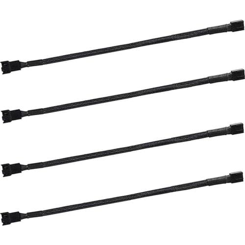 AU42 -4PCS 4 Pin PWM Fan Extension Power Cable Connector Case Male To Female Extending Cables For 4 Pin/3Pin Fan