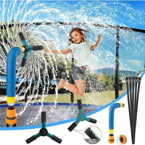 Automatic rotating trampoline sprinkler fun summer outdoor water park gardening sprinkler decompression toy for boys and girls