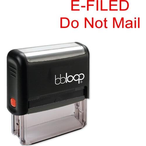 Bbloop "E-Filed Do Not Mail Tax" Self-Inking Rubber Stamp