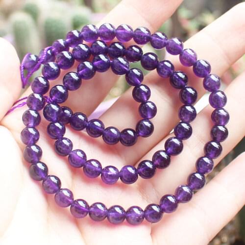 Good Quarlity 6mm Natural Amethy Loose Beads 15" 65pcs,Beads For DIY Jewelry Making !We provide mixed wholesale for all items