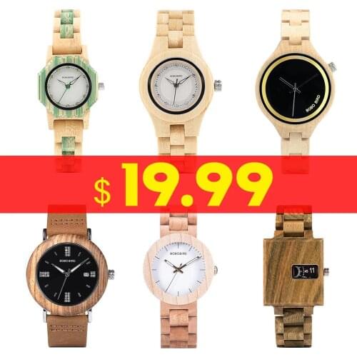 BOBO BIRD Big Sale Women Men‘s Watches wooden Strap Wood Quartz Wristwatch Fashion Style Clock Relogio Masculino Reloj Hombre