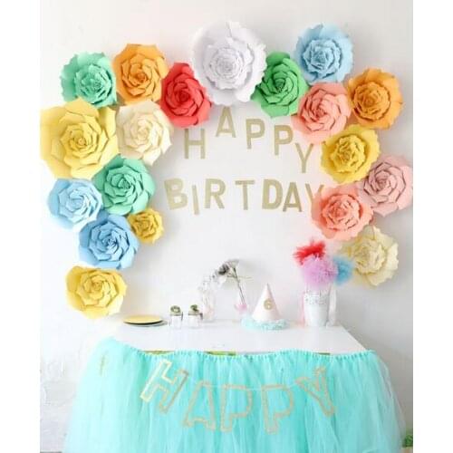 2pcs 20cm DIY Paper Flowers Kids Birthday Party Backdrop Decor Wedding Party Hen Party Home Room Decor Supplies
