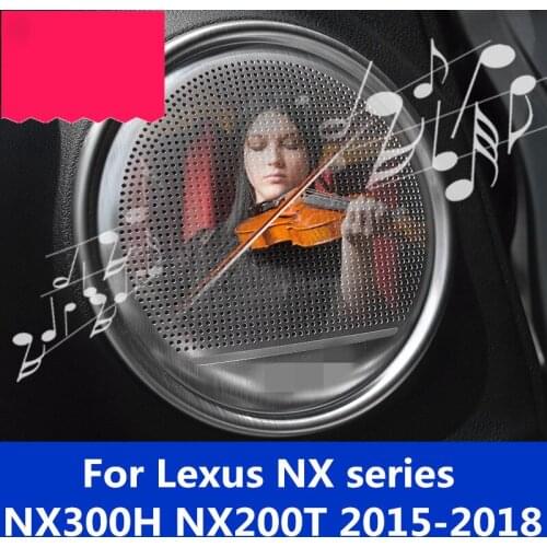For Lexus NX series NX300H NX200T 2015-2018 Stainless Steel Car Door Audio Speaker Frame Decoration Cover Trim Auto Accessories