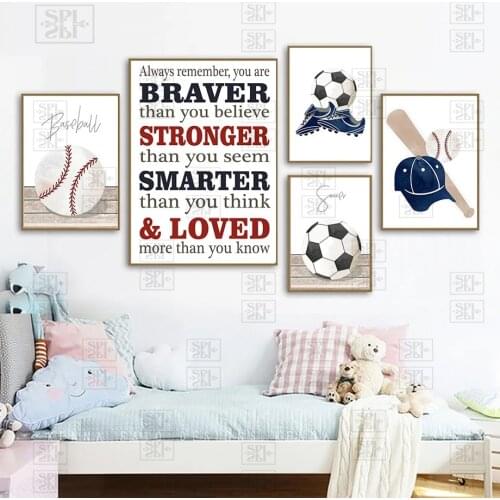 Football Basketball Baseball Golf Quotes Sport Wall Art Canvas Painting Nordic Posters and Prints Wall Pictures Kids Room Decor