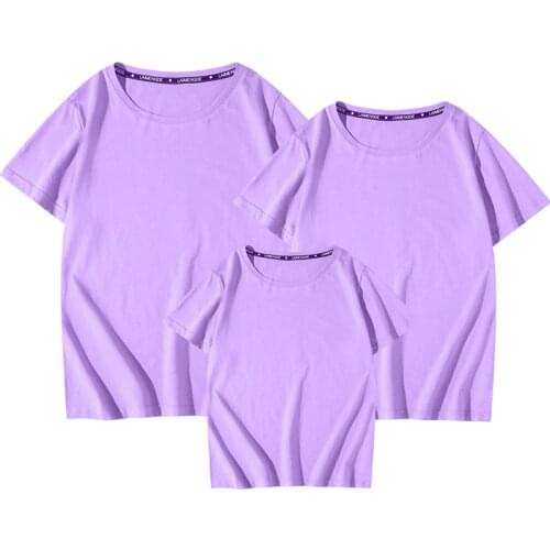 Mother Daughter T-shirts Summer Family Matching Outfits Father Baby Mommy and Me Tee-shirt Clothes Woman Girls Boys Cotton Top