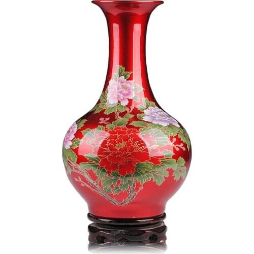 Stand-grade crystal glaze ceramic vase Blossoming living room home decorations ornaments gifts