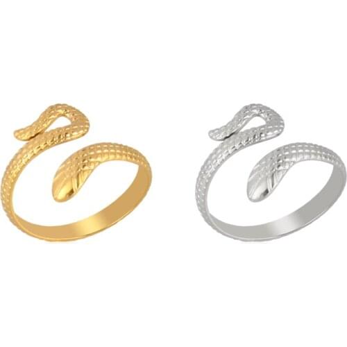 Stainless Steel Rings For Women Snake Ring Statement Ring Womens Rings Punk Open Finger Gold Color Geometry Ring Rings Jewelry
