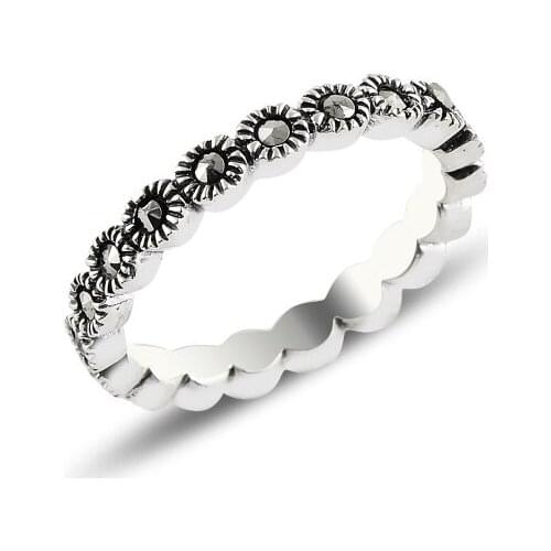 Silver 925 Sterling Marcasite Ring