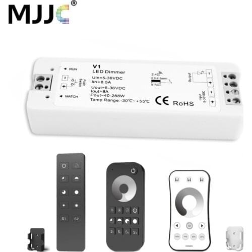 LED Dimmer 12V 5V 24V 36V 8A PWM Wireless RF LED Strip Dimmer Switch ON OFF with 2.4G Remote Controller for Single Color LED