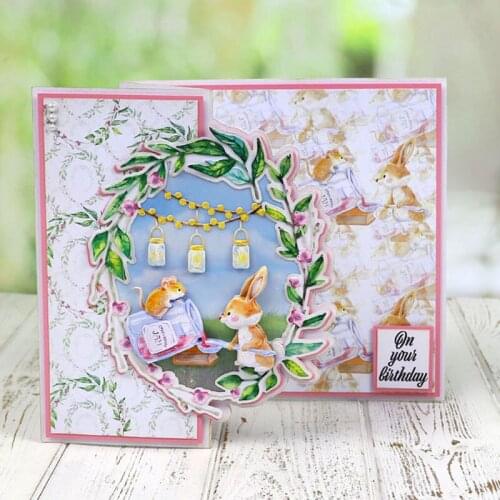 Little Animals Metal Cutting Dies& coordinating Cardstock for Scrapbooking Craft Embossing Stencil Die Cut Card Photo