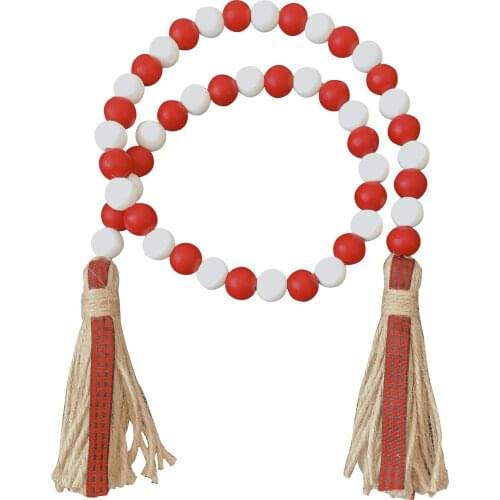 Fashionable European And American Color Wooden Bead Tassel String Twine Tassel Home Decoration Pendant Holiday Atmosphere Decora