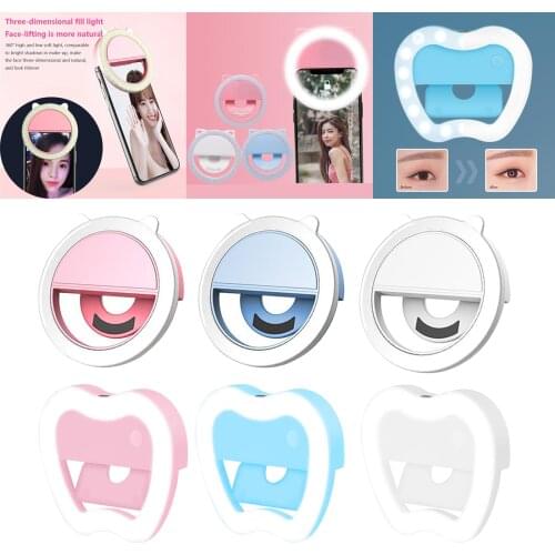 Selfie Ring Light for Phone/Tablet CameraPortable Clip-on Fill Round Shape Light