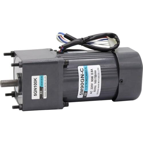 220V AC gear reducer motor 90W slow speed motor low speed forward and reverse motor with governor