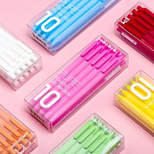 10Pcs Black Ink Gel Pen Set 0.5mm Colorful Shape Pen Office School Supplies