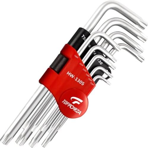 L-shape Torx Allen key Set 9pcs Star Hex Head Wrench Tool Set with Holes Hardware Tool Kit Double End Wrench Set Repair Tools