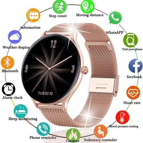 New Full Touch Screen Ladies Smart Watch Multifunctional Mens Sports watch Heart Rate Monitoring Fitness Tracker Smart Watch