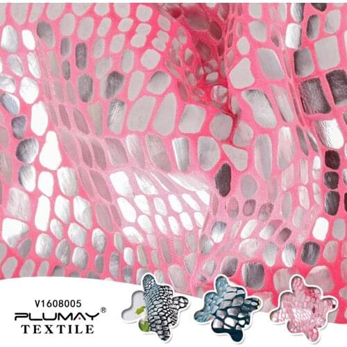 Wholesaler china supplier polyester spandex 2 way stretch shinny foil knitted KS korean velvet bronzed fabric for garment DIY