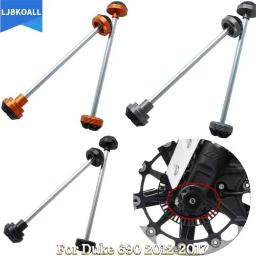 For Duke 690 R Motorcycle Front Rear Axle CNC Wheel Fork Crash Slider Protector for KTM 690 2012-2017 Falling Protection Guard