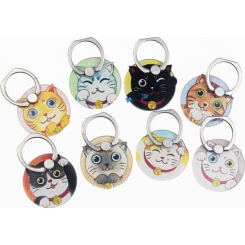 UVR Mobile Phone Stand Holder Annular Cat Finger Ring Animal Smart Phone Holder Stand For iPhone Xiaomi Huawei All Phone