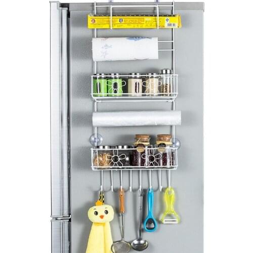 Refrigerator Shelf Side Wall Rack Multi-layer Kitchen Supplies Multifunctional Household Racks Wall Plastic Wrap Storage Holder