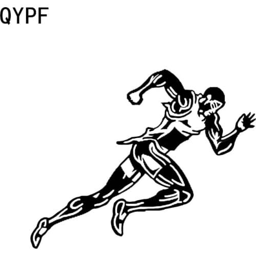 QYPF 13.4*10.8CM Coolest Runner Sport Decor Car Styling Stickers Black/Silver Accessories Vinyl C16-0789