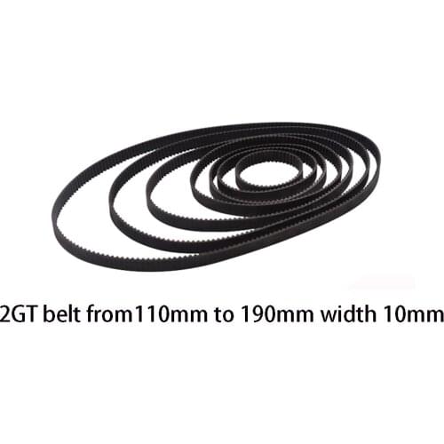 3D Printer Parts GT2 10mm Closed Loop Rubber Timing Belt 100 110 120 130 140 142 144 150 154 158 160 162 170 180 190mm 2GT 1pcs