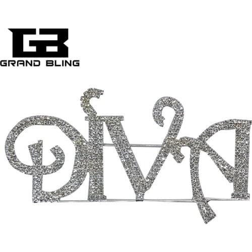 Luxury Handmade Large Size "DIVA" Word Brooch Pin Unique Crystal Jewelry for Lady