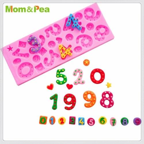 Mom&Pea MPA1859 0-9 Numbers Shaped Silicone Mold Cake Decoration Fondant Cake 3D Mold Food Grade