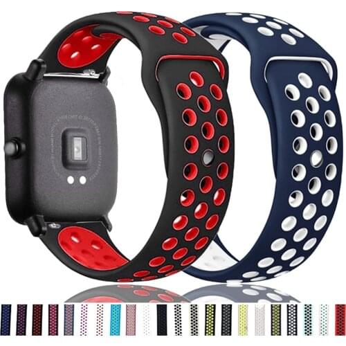 20mm/22mm Silicone band For Amazfit GTS/2/2e/GTS2 Mini/GTR 42mm/47mm/GTR2/2e/stratos 2/3 Sport Watch Bracelet Amazfit bip strap