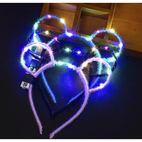 Glow Luminous LED Flash Antlers Monkey Headband Adult Girls Women Children Headwear Hairwear Costume Party Props Gifts Toys