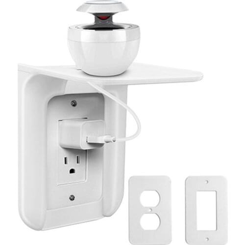 Versatile Convenient Wall Outlet Shelf Power Perch Charging Home Speaker Cell Phones Storage Rack