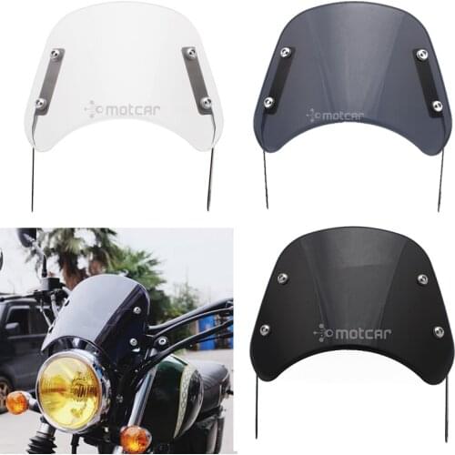 Motorcycle 5"-7" Headlight Windshield Windscreen Compact Sport Wind Deflector Fairing Visor Universal For Harley Yamaha Suzuki