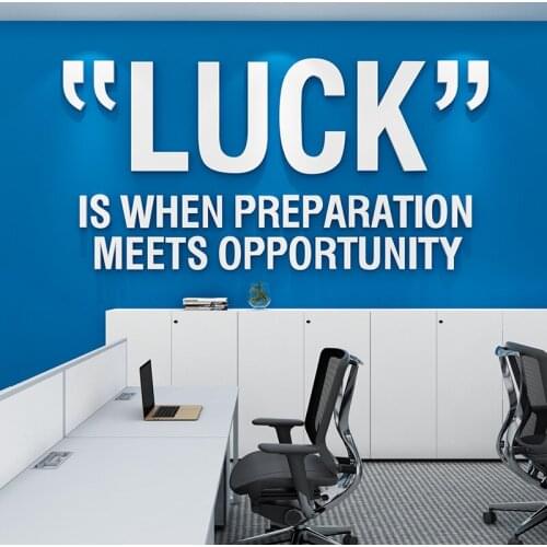 WS170 Creative luck English letter sticker company corporate culture wall office wall 3d stereo wall sticker decoration