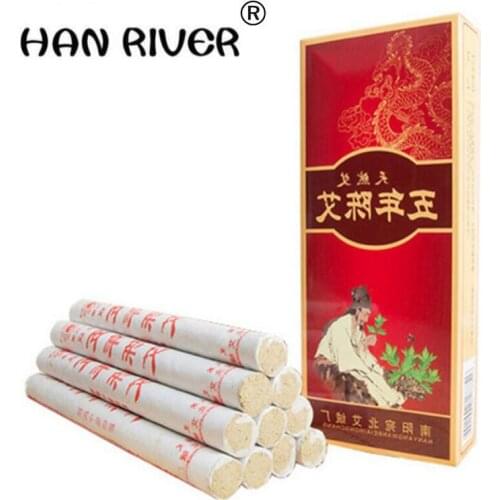 10 Pack = 1 box of moxa 18MM * 200MM Ai column for five years Chen family moxa Ai Sunburn wormwood Massage High quality portable