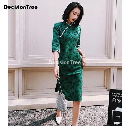 2021 chinese dress cheongsam oriental dress for women party qipao streetwear vestidos asian clothes chinese wedding dress