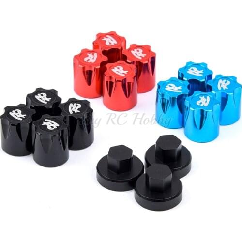 4PCS Remote Control Car Wheel Nut Wheel Center Cap Dustproof M4 Nut RC Car Accessories For TRX4 SCX10 90046 D90 1:10 1:8 Cars