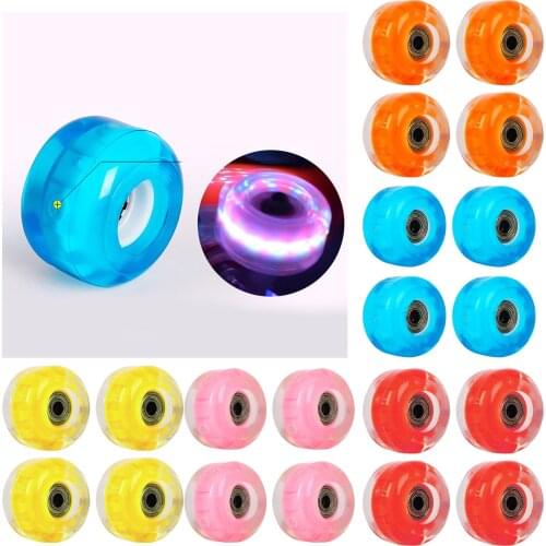 4pcs LED Skate Roller Wheels Bearings Skateboard Longboard Replacement Kids Adults Skateboarding Roller Accessories