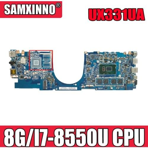 Akemy For ASUS ZenBook 13 UX331UA UX331UAL UX331UN UX331U U3300U Laotop Mainboard Motherboard 8G/I7-8550U UMA