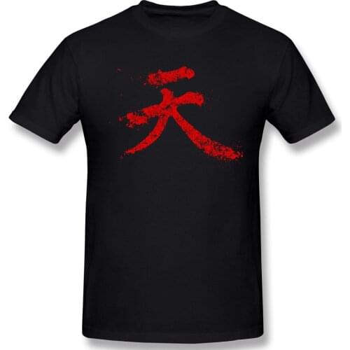 Akuma Kanji T-Shirt Men Birthday Gifts Short Sleeves Funny Tees O Neck 100% Mortal Kombat 11 Clothes Humor T Shirt
