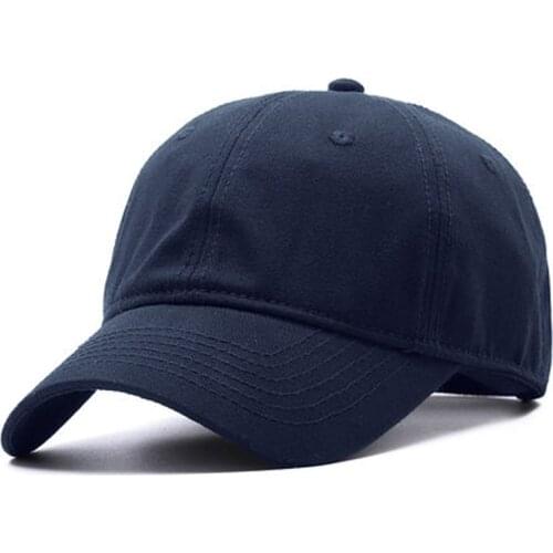 Large Size Design Top Quality Soft Cotton Peaked Cap Adjustable Men Black Baseball Hat With Big Head Circumference 54-65cm