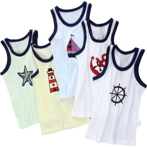 Kids Tanks Tops Kids Sleeveless100% Cotton Camisoles Vests Boy More Color Undershirt Kids Underwear Camisoles Clothes 00125