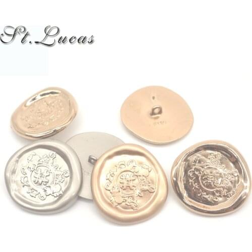 DIY 26MM New fashion gold sewing metal button 10pcs/lot decorative buttons British style for women overcoat garment accessories