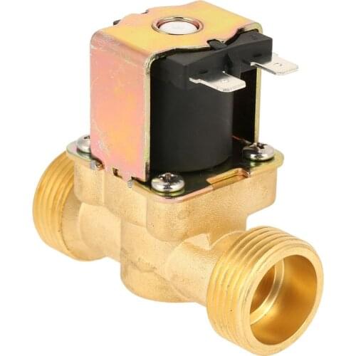 1pc DC12V G3/4 0.8Mpa 300mA Normal Closed Brass Electric Solenoid Valve for Water Flow Direction with Arrow Sign