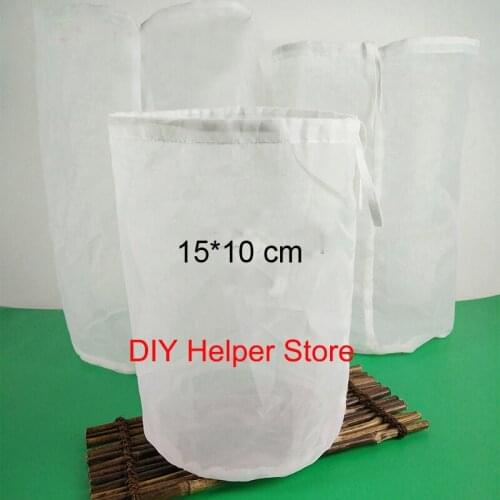 Brew filter bag 2pcs 15*10cm nylon type food grade for home brew beer wine brewing milk tea juice making filter bar accessories