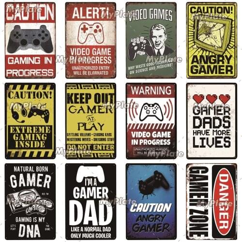 GAMER Zone Vintage Metal Sign Tin Sign Vintage Cafe Decoration Plaque Home Wall Decor Bar Sign Home Decor Poster Drop Shipping