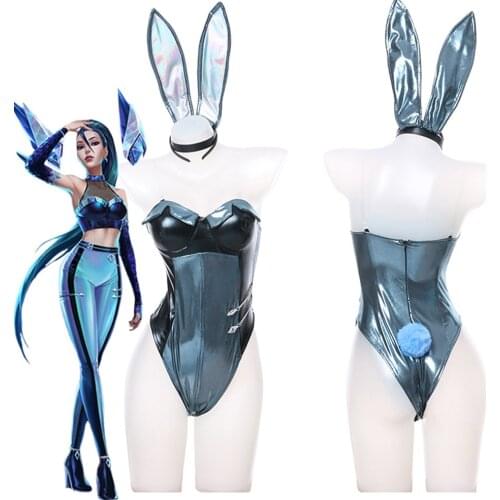 Kaisa Cosplay Costume LOL KDA Kaisa Bunny Girl Sexy Halloween Costumes Rabbit Ears Jumpsuit Cool Sweet Girl New