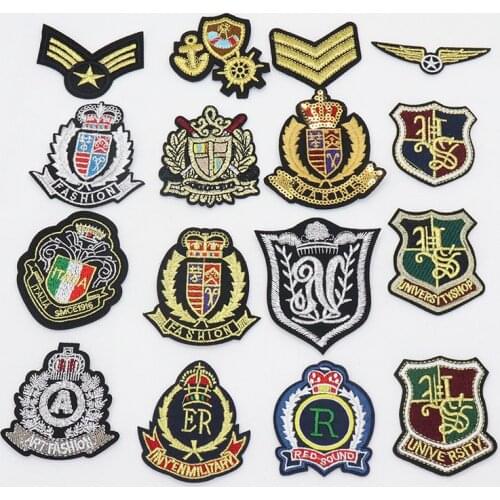Fashion Embroidery Patches for Clothes Jeans Backpacks University Army Iron on Patches DIY Stripes Applique Badges Stickers